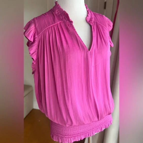 RACHEL Rachel Roy Fuchsia Ruffle Blouse in XL *fits like Large - Picture 1 of 6